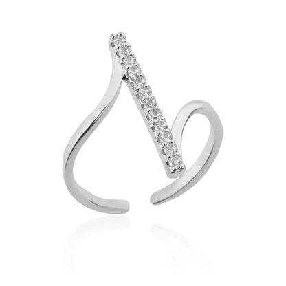 Luxury Zircon Geometric Opening Ring – Gold Stainless Steel